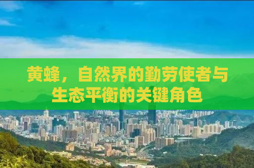 黄蜂，自然界的勤劳使者与生态平衡的关键角色