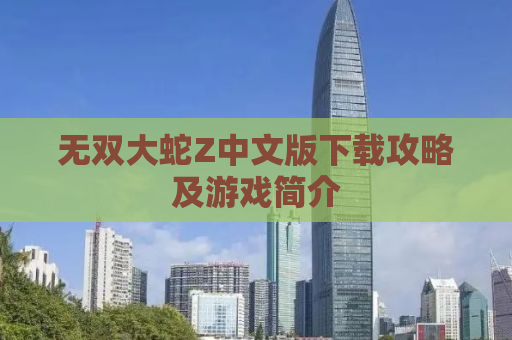 无双大蛇Z中文版下载攻略及游戏简介