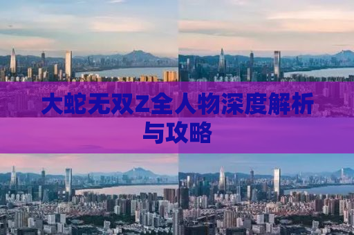 大蛇无双Z全人物深度解析与攻略