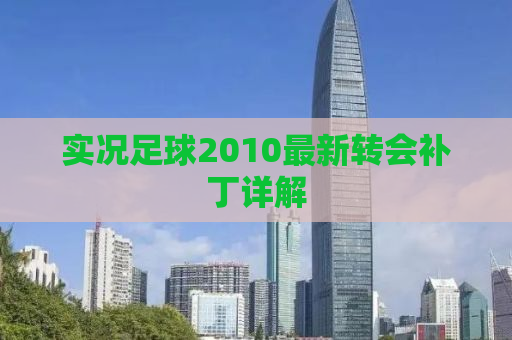 实况足球2010最新转会补丁详解